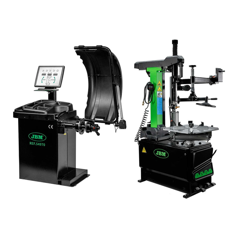 JBM (SERIE634) 54970 Digital Wheel Balancer + 55022 Tyre Changer with Tilting Column