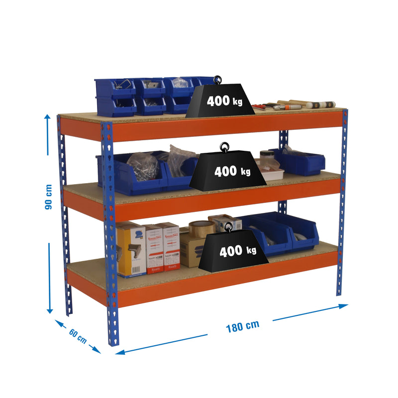 Banco de trabajo Simonwork Basic 3 901860-3 Azul/Naranja/Madera - (900x1800x600)