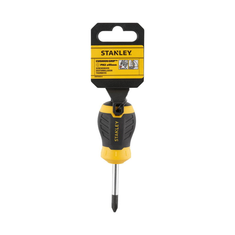 Destornillador Phillips corto Stanley (STHT16157-0) con agarre acolchado de 45 mm PH2