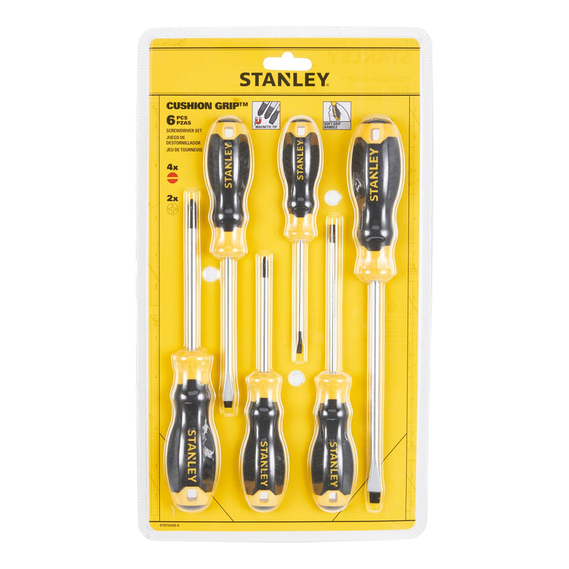 Stanley (STHT16165-0) CUSHION GRIP Parallel Flared Screwdriver Set (6 pc.)