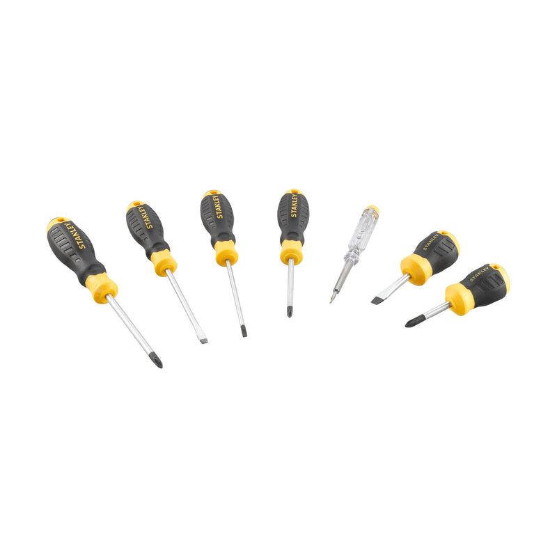 Stanley (STHT16166-0) CUSHION GRIP Flared Phillips Screwdriver Set With Voltage Tester(7 pc.)
