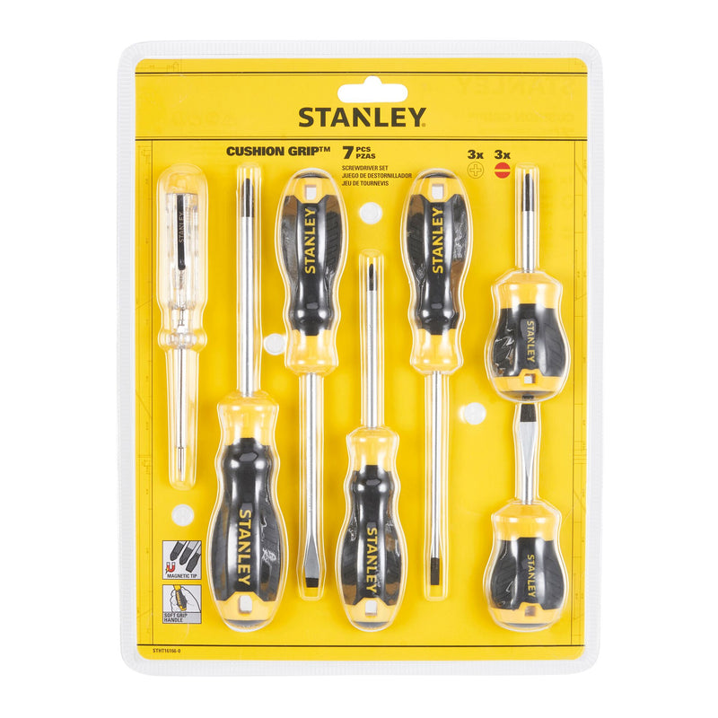Stanley (STHT16166-0) CUSHION GRIP Flared Phillips Screwdriver Set With Voltage Tester(7 pc.)