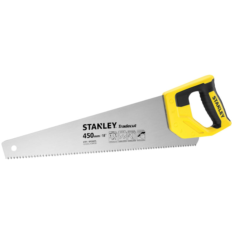 Stanley (STHT20354-1) TradeCut Hand Saw, 18in/450mm, 8TPI