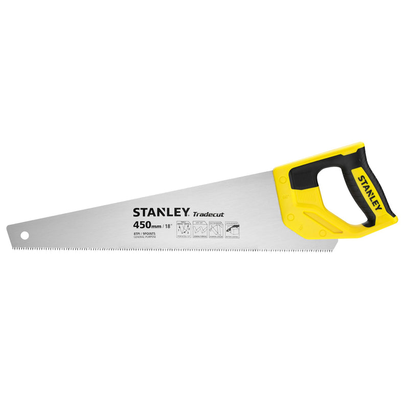 Stanley (STHT20354-1) TradeCut Hand Saw, 18in/450mm, 8TPI