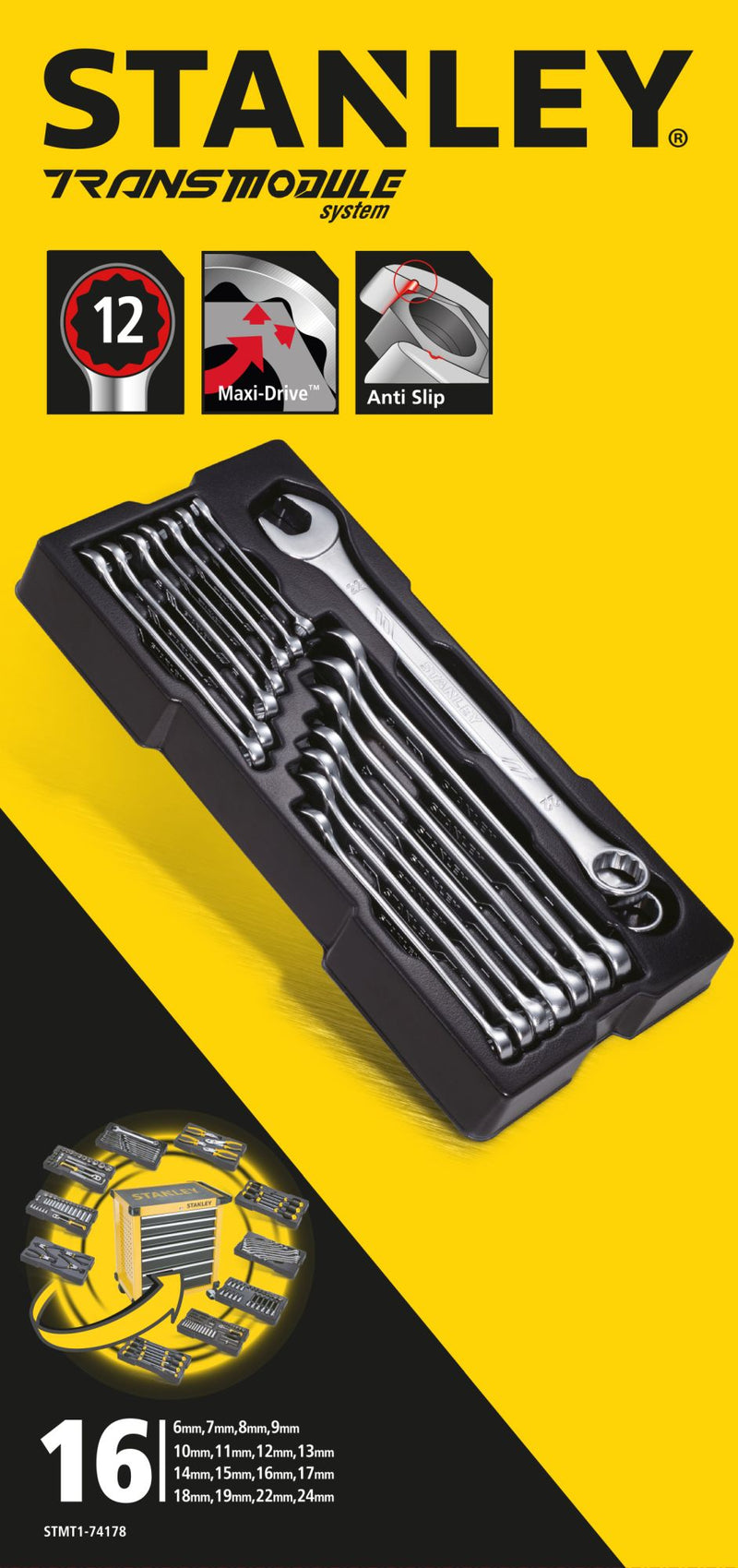 Stanley (STMT1-74178) SISTEMA TRANSMÓDULO Módulo de chave combinada, 16 peças.