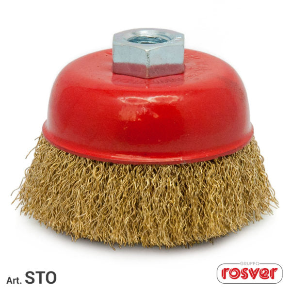 Escova de chávena Rosver (STO) com fios ondulados