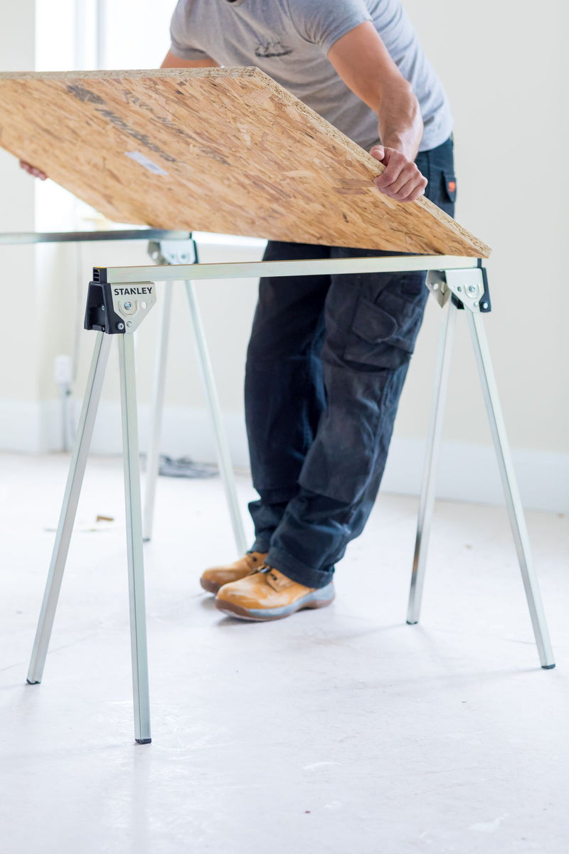 Stanley (STST81337-1) Folding Metal Sawhorse (Pair), 450kg Max. Capacity