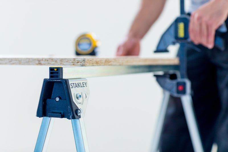 Stanley (STST81337-1) Folding Metal Sawhorse (Pair), 450kg Max. Capacity