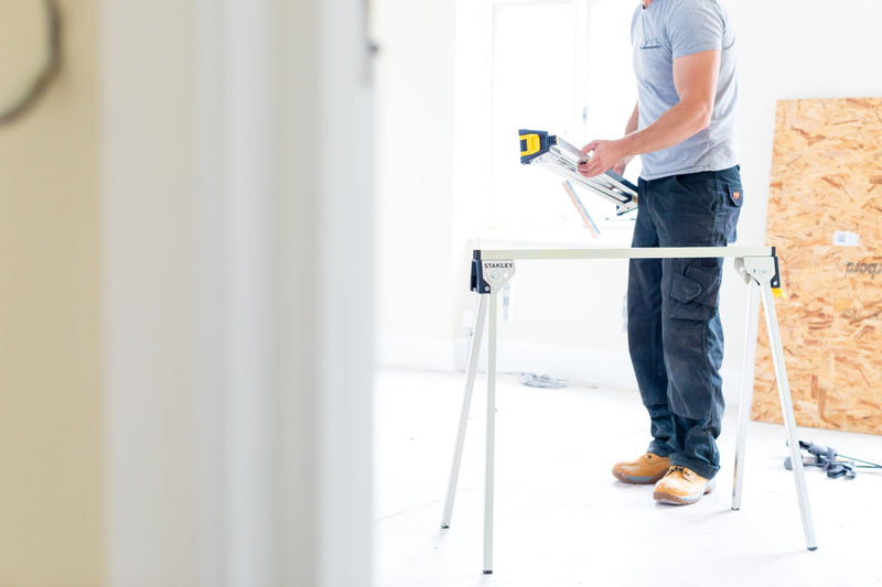 Stanley (STST81337-1) Folding Metal Sawhorse (Pair), 450kg Max. Capacity