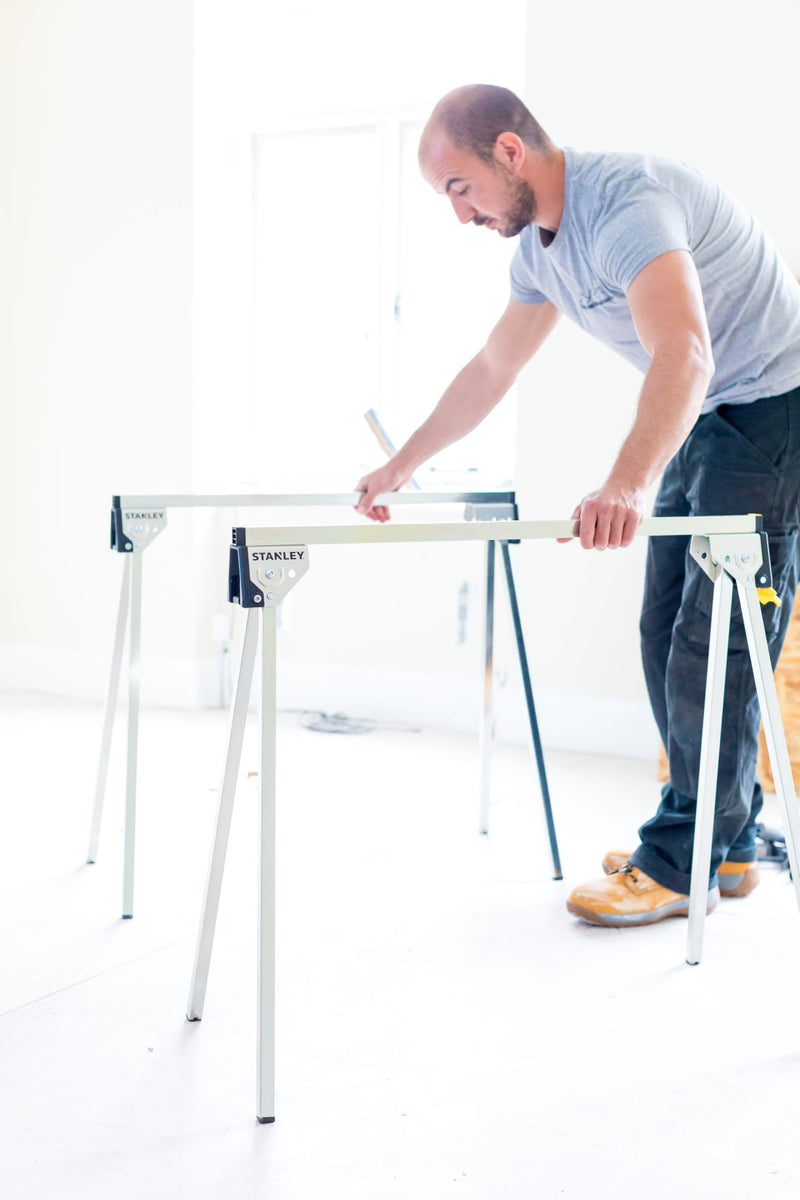 Stanley (STST81337-1) Folding Metal Sawhorse (Pair), 450kg Max. Capacity