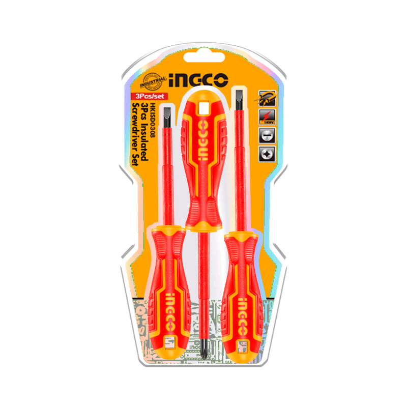 INGCO (HKISD0308) Conjunto de 3 chaves isoladas em embalagem blister.