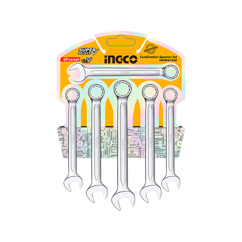 INGCO (HKSPA1068) Conjunto de 6 chaves de bocas com fecho em blister.