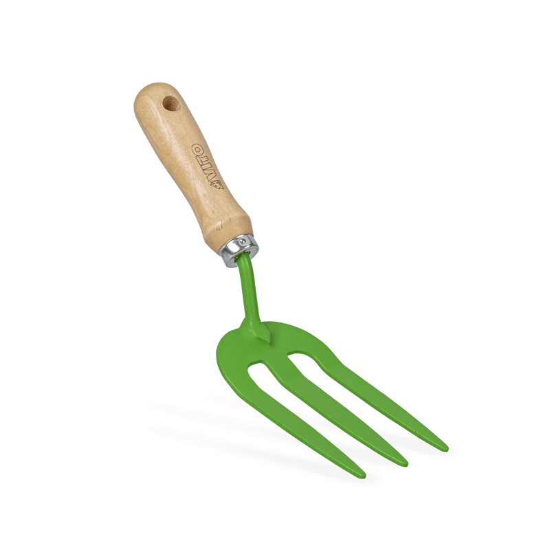 Horquilla de mano Vito (VIA3DMS) de 3 dientes con mango de madera