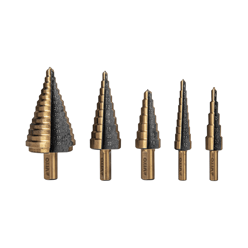 Vito (VIBEHSS5) Kit de 5 Brocas Escalonadas HSS (6-35, 4-22, 6-18, 4-12, 4-12mm)