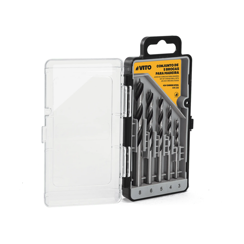 Vito (VIBMC5) Set Of 5 Wood Drill Bits (3, 4, 5, 6, 8mm)