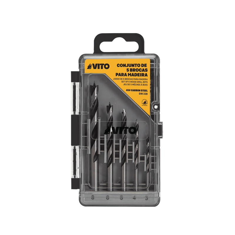 Vito (VIBMC5) Set Of 5 Wood Drill Bits (3, 4, 5, 6, 8mm)