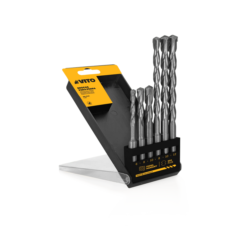 Vito (VIBSDS6) Set Of 6 Sds-Plus Drill Bits (6,8,10x110mm + 8,10,12x160mm)