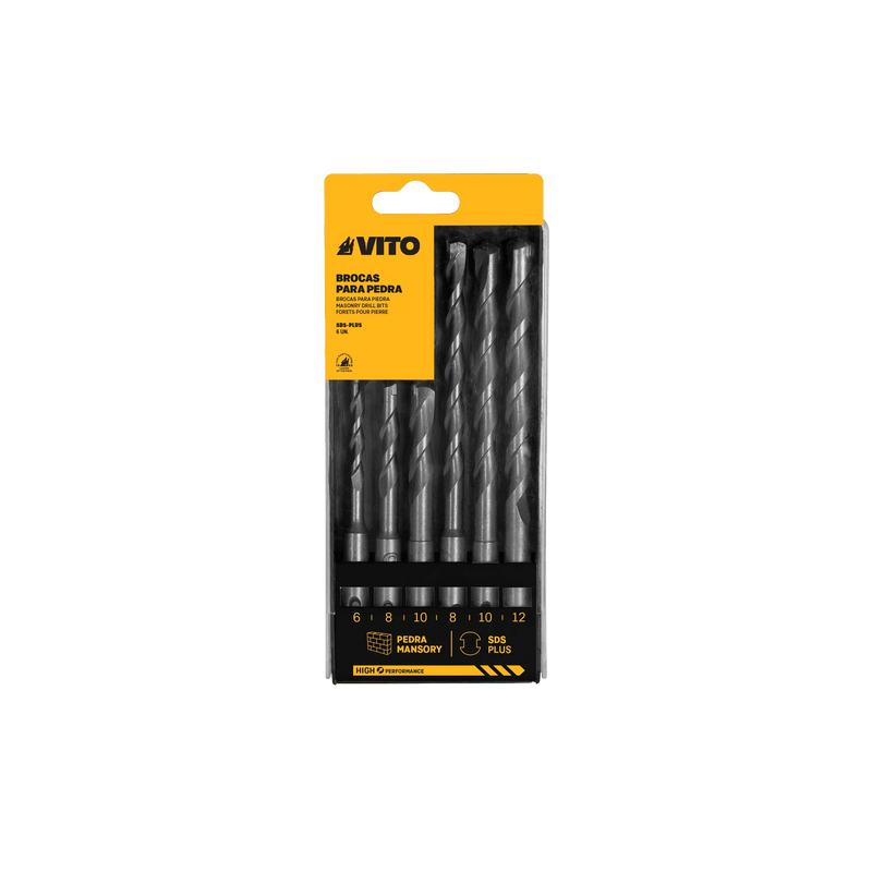 Vito (VIBSDS6) Set Of 6 Sds-Plus Drill Bits (6,8,10x110mm + 8,10,12x160mm)