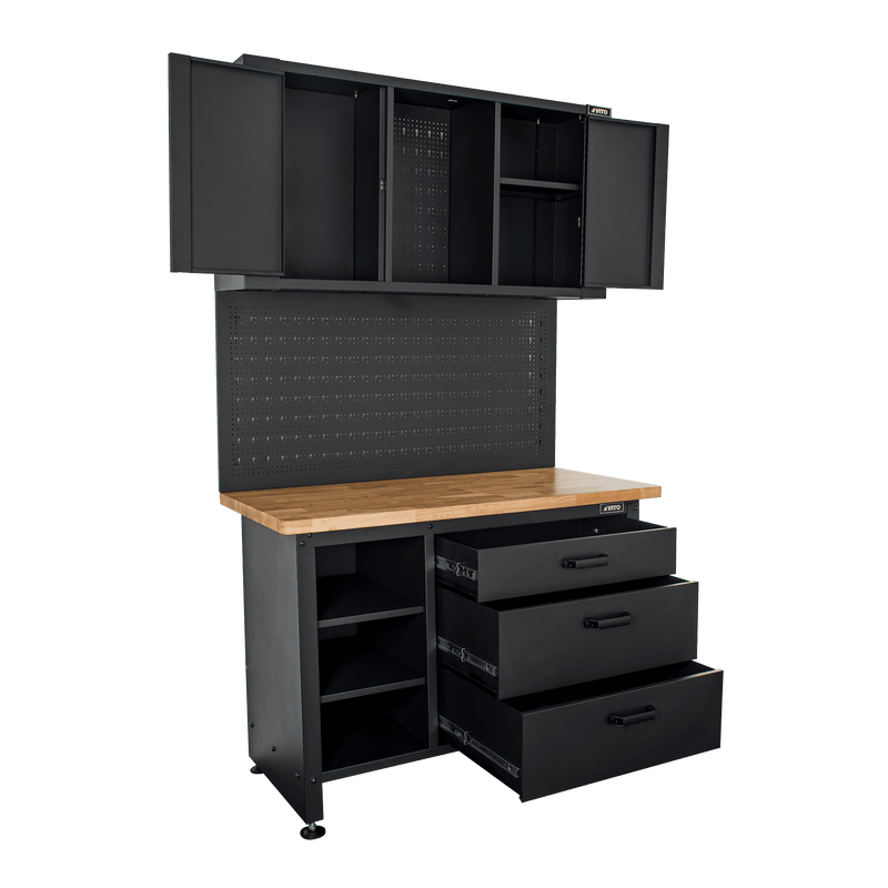 Vito (VIBTPA) Workbench with Pegboard and Cabinet
