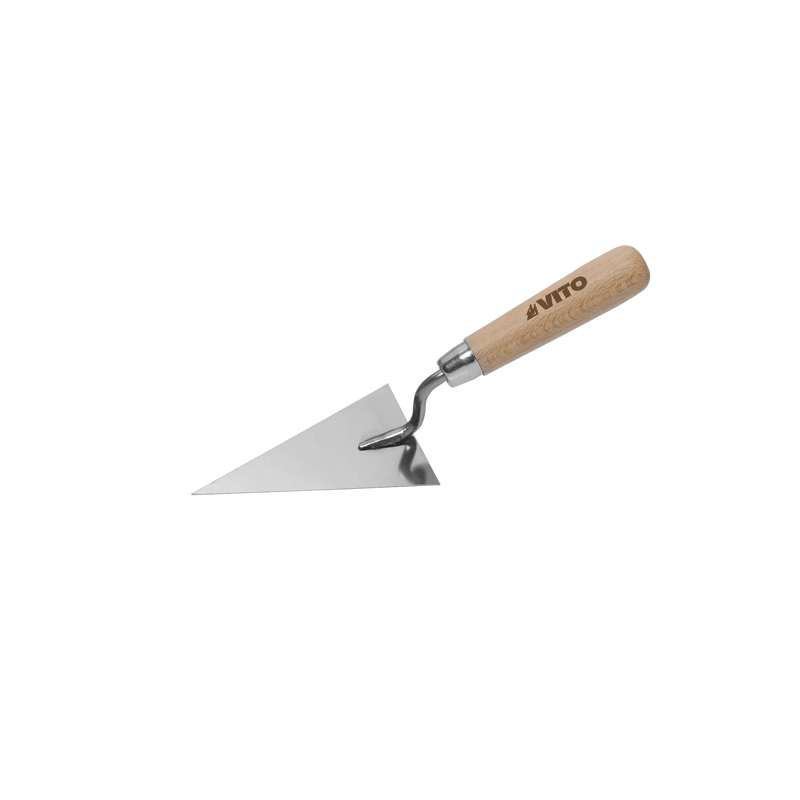 Desempenadeira triangular pontiaguda Vito (VICB125) em aço inoxidável, 125 mm