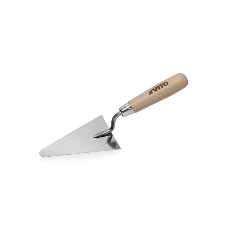 Desempenadeira triangular em aço inoxidável Vito (VICBR125) com ponta arredondada, 125 mm