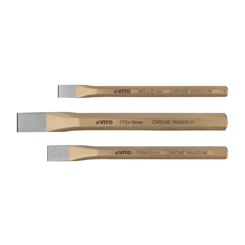 Juego de 3 cinceles de acero para corte en frío Vito (VICE3)