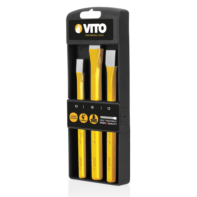 Juego de 3 cinceles de acero para corte en frío Vito (VICE3)