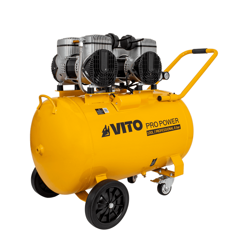 Vito (VICSOS100) Compressor de Ar Sem Óleo Silencioso 100l 8 Bar 4.0HP