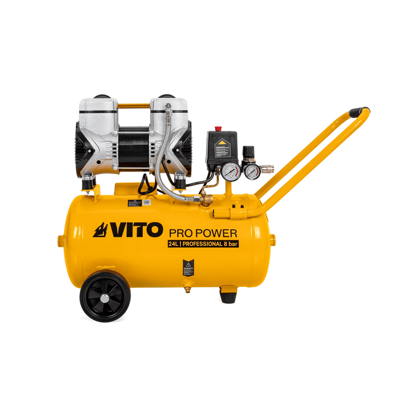 Compressor de ar silencioso sem óleo Vito (VICSOS25A) 24 litros, 8 bar, 2,0 cv