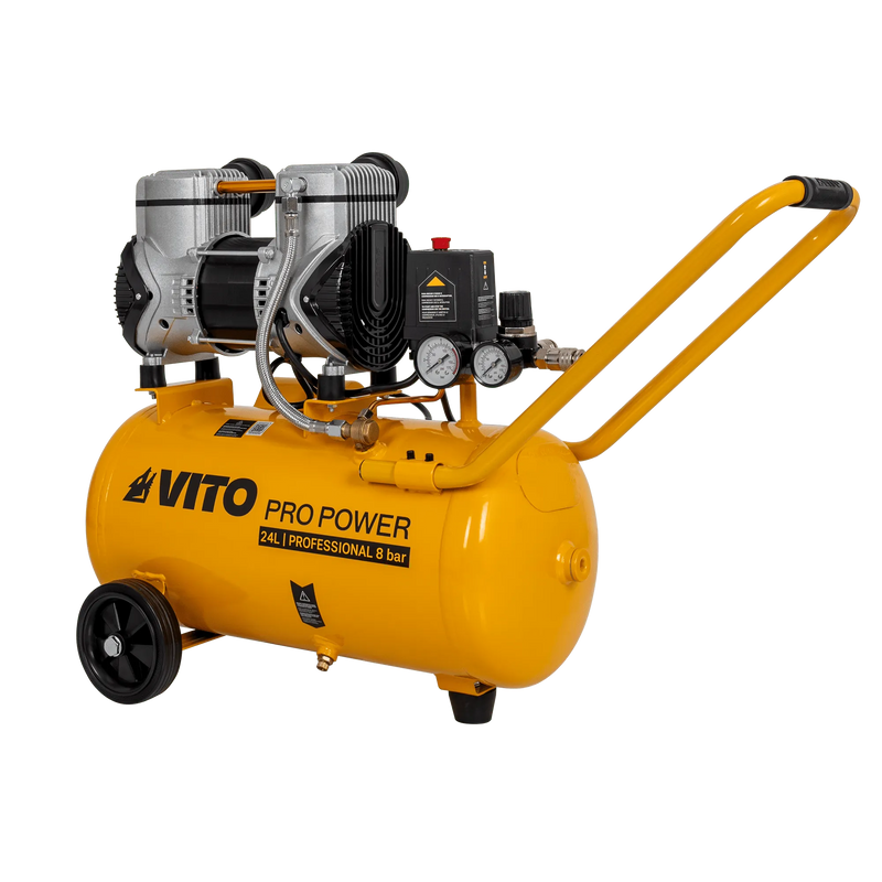Compressor de ar silencioso sem óleo Vito (VICSOS25A) 24 litros, 8 bar, 2,0 cv