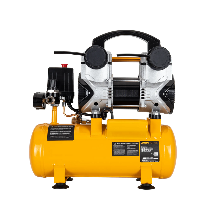 Compressor de ar silencioso sem óleo Vito (VICSOS8) 8 litros 8 bar 1,5 cv