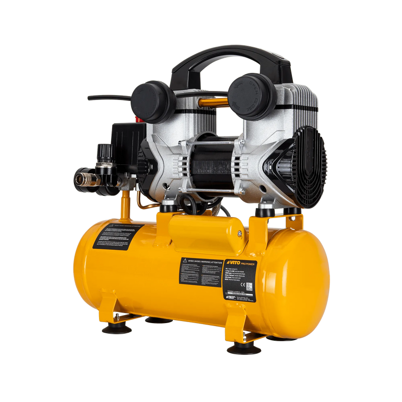 Compressor de ar silencioso sem óleo Vito (VICSOS8) 8 litros 8 bar 1,5 cv