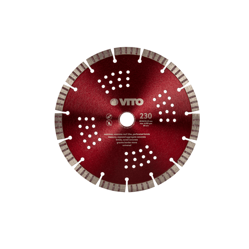 Disco de corte de diamante segmentado para construcción general Vito (VIDGOP115) Pro