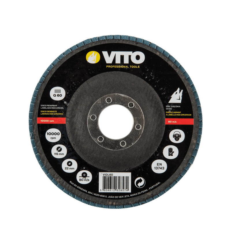 Vito (VIDL100) Zirconium Oxide Flap Disc