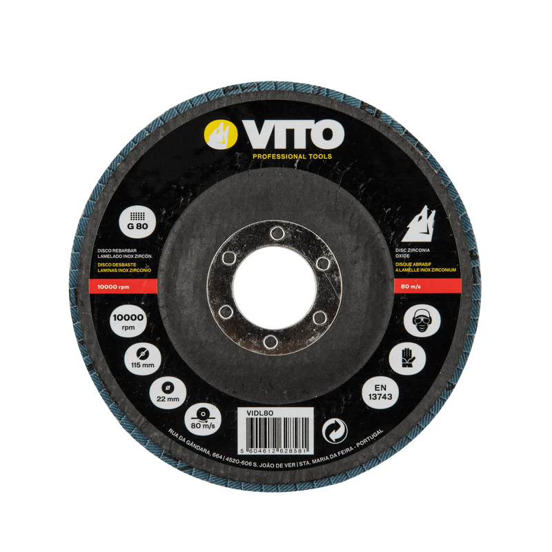 Vito (VIDL100) Zirconium Oxide Flap Disc