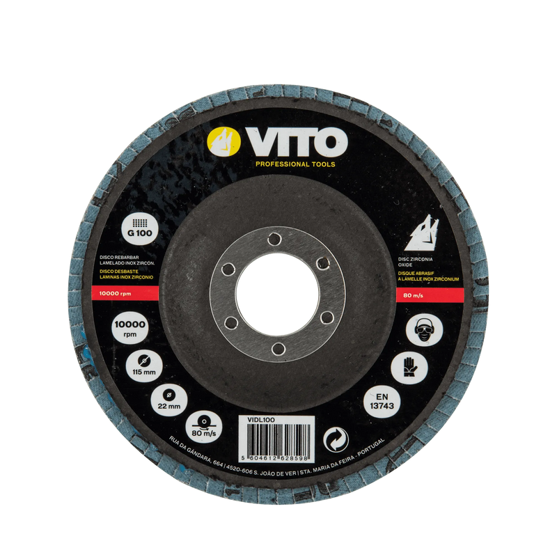 Vito (VIDL100) Zirconium Oxide Flap Disc
