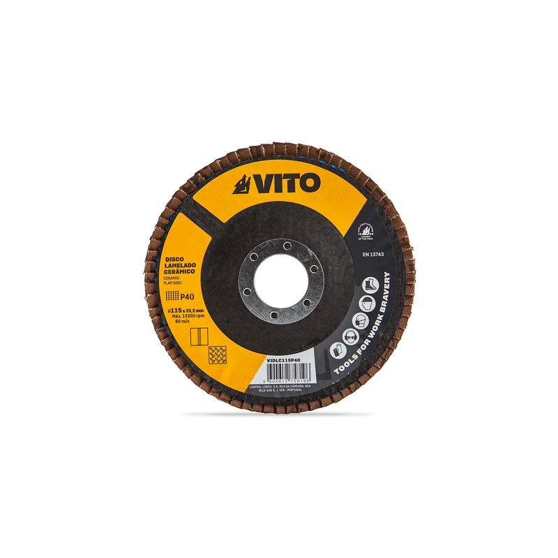 Vito (VIDLC115P120) Ceramic Flap Disc