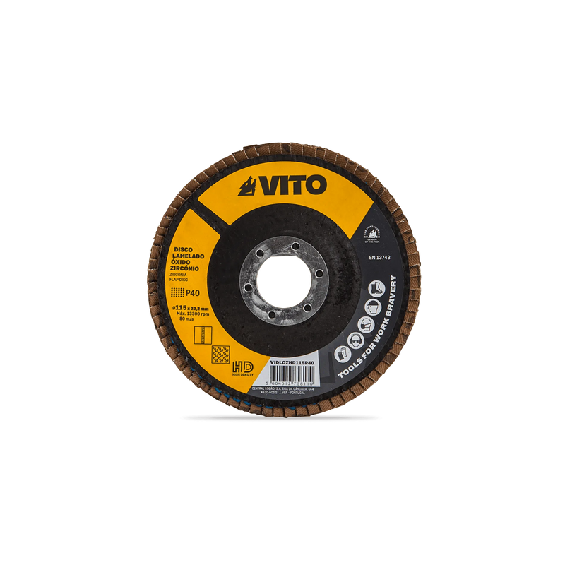Vito (VIDLOZHD115P120) Hd Zirconia Flap Disc