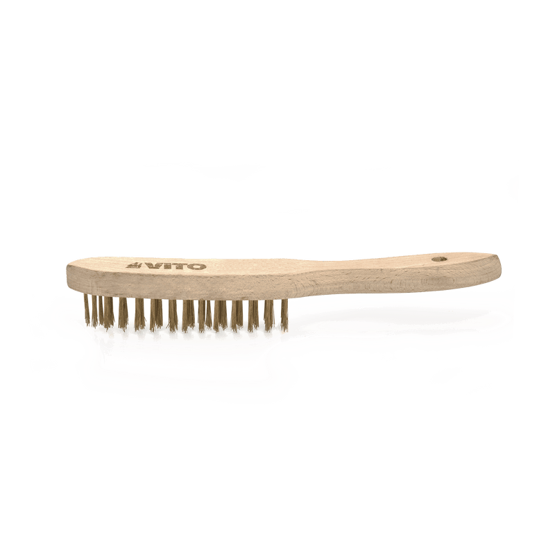 Vito (VIEAC) Brass Bristle Brush with Wooden Handle