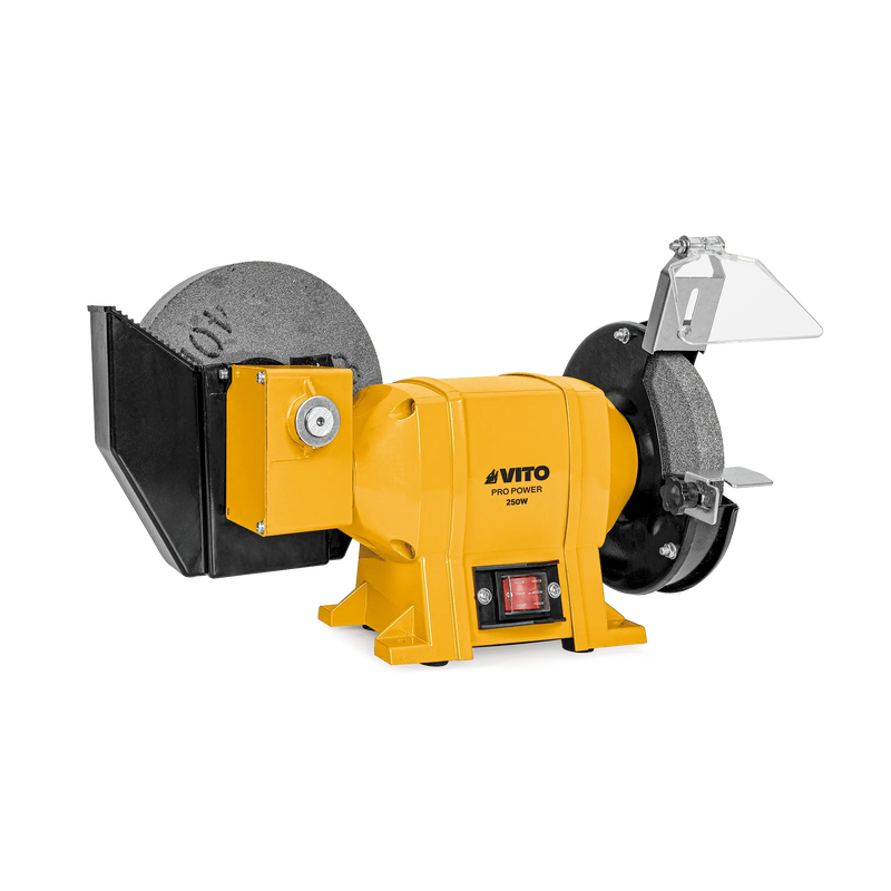Rebarbadora de bancada Vito (VIESC150200) para utilização a seco e húmido, 250 W, 150 mm + 200 mm