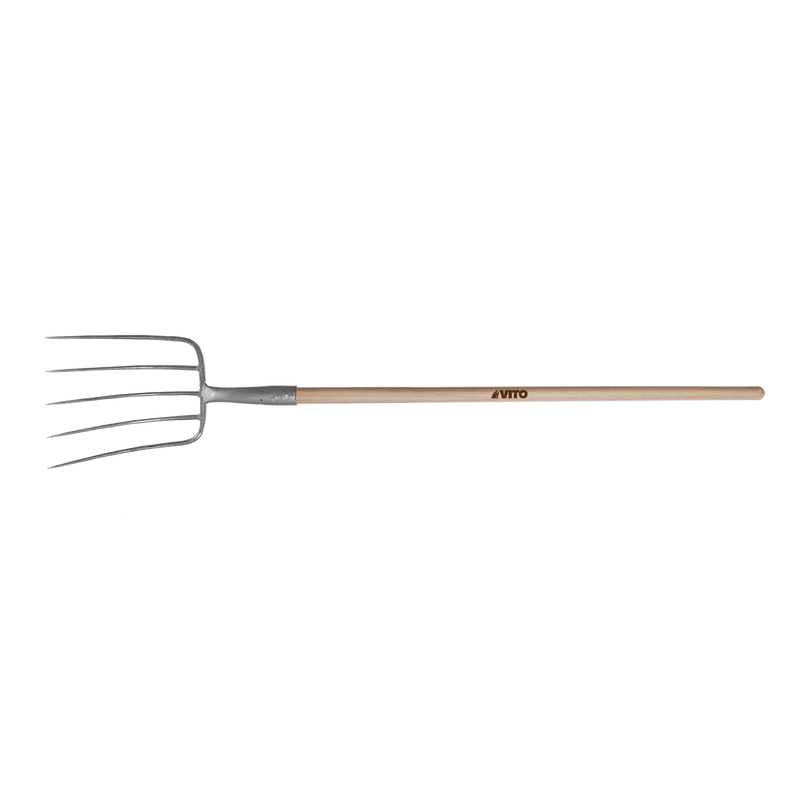 Vito (VIFD4CM) Horca para estiércol con mango de madera