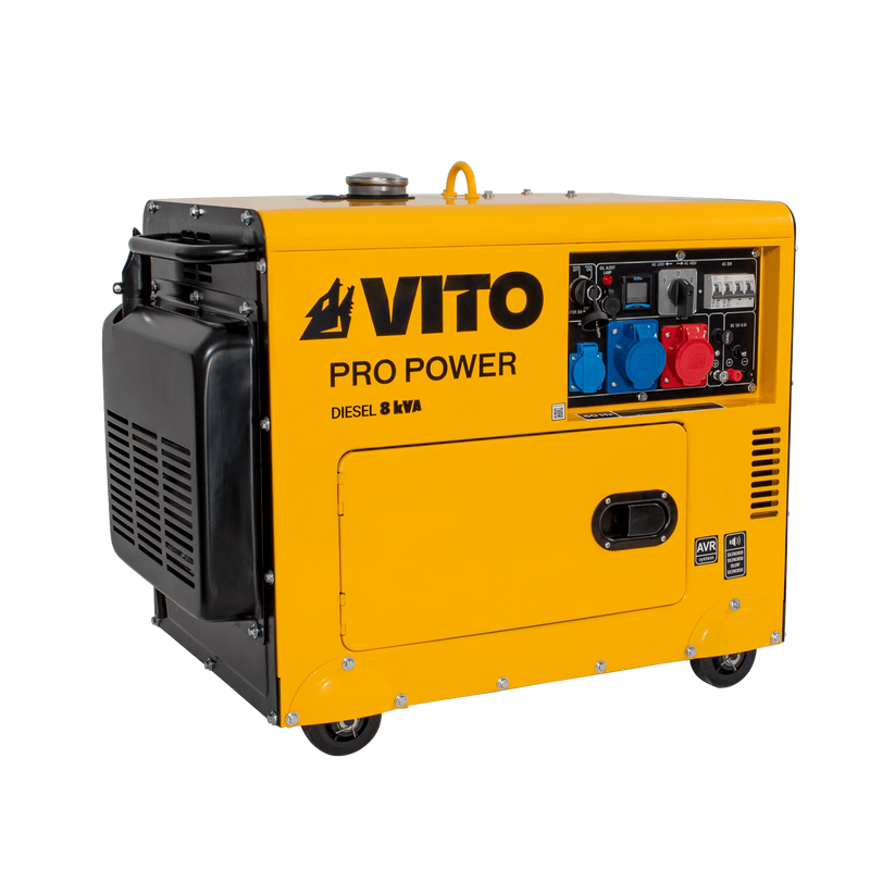 Gerador a diesel trifásico silencioso Vito (VIGD8ST) de 8 kVA