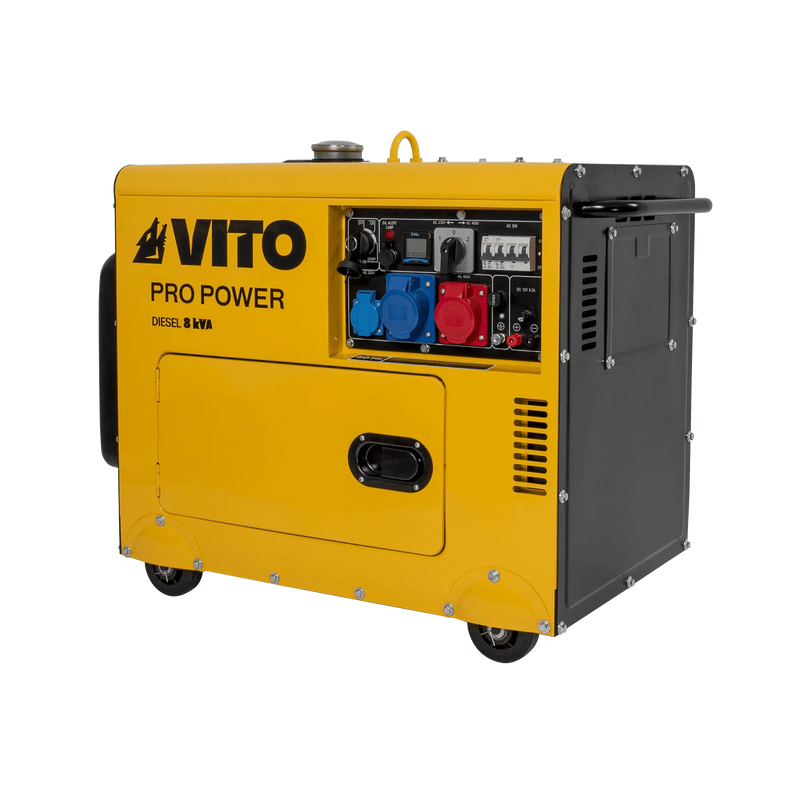 Gerador a diesel trifásico silencioso Vito (VIGD8ST) de 8 kVA