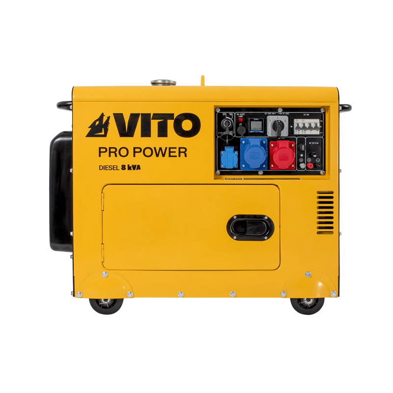 Gerador a diesel trifásico silencioso Vito (VIGD8ST) de 8 kVA