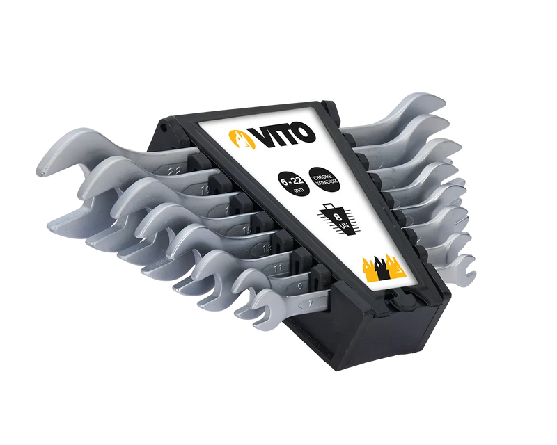 Conjunto de 8 chaves de bocas duplas Vito (VIJCB8)