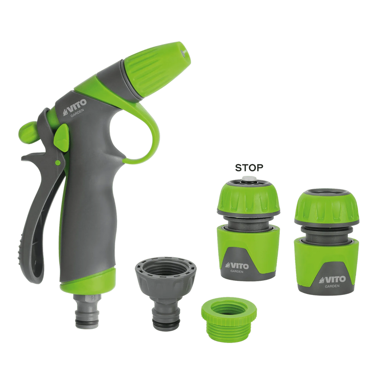 Pistola de agua para jardín Vito (VIKR3A) con kit de mango de goma