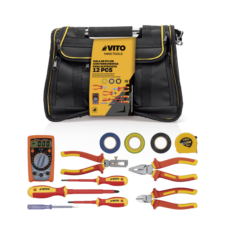 Vito (VIMNFE) Nylon Bag with Electrician Tools - 12 Pieces