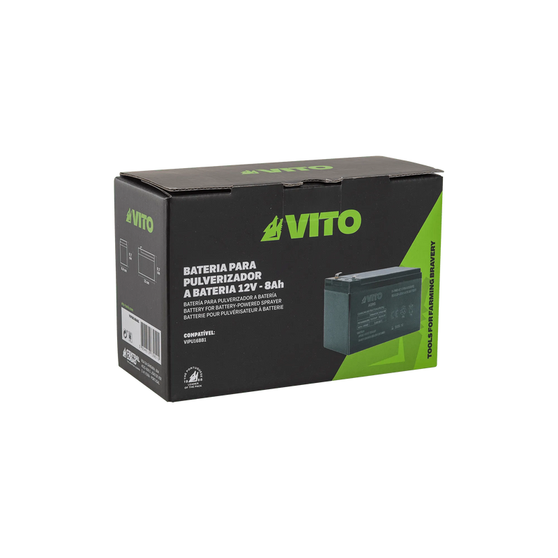 Bateria Vito (VIPUB16BABL) para pulverizador 12V - 8Ah