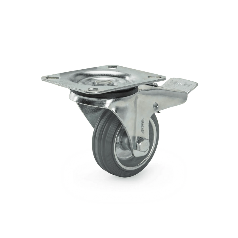 Rodízio giratório cinzento Vito (VIRGTCZ100) com travão