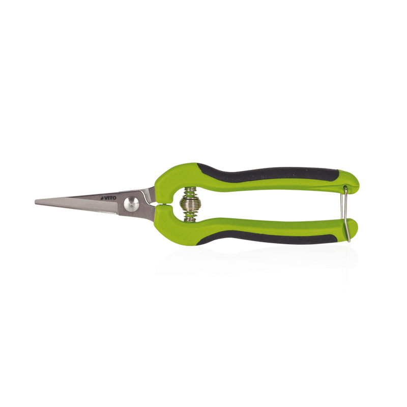 Tijeras de cosecha Vito (VITVID190) de acero inoxidable con hoja recta